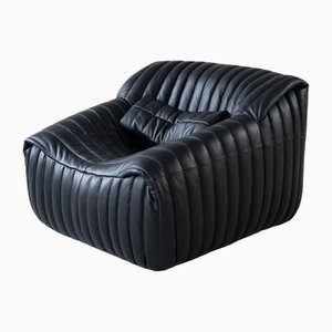 Cinna Ligne Roset Black Leather Sandra Armchair attributed to Annie Hieronimus, 1973-IXA-1789836