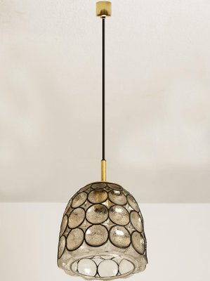 Circle Iron & Bubble Glass Pendant Light from Limburg, 1970s-VDW-1308530