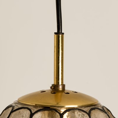 Circle Iron & Bubble Glass Pendant Light from Limburg, 1970s-VDW-1308530