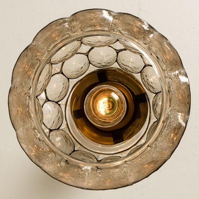 Circle Iron & Bubble Glass Pendant Light from Limburg, 1970s-VDW-1308530