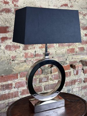 Circle Table Lamp in Chromed Metal, 1990s-RWZ-1758258