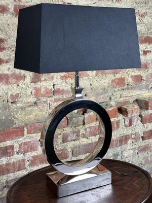 Circle Table Lamp in Chromed Metal, 1990s-RWZ-1758258