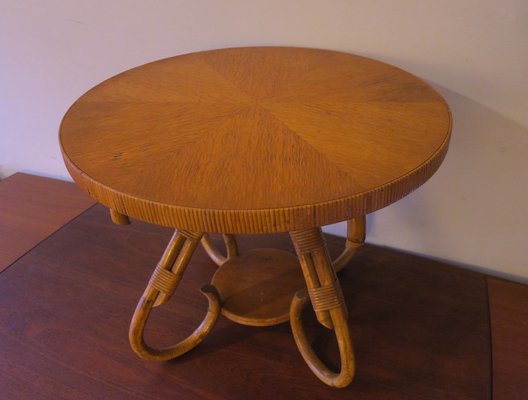 Circular Bamboo Coffee Table, 1960s-ED-1735312