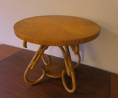 Circular Bamboo Coffee Table, 1960s-ED-1735312