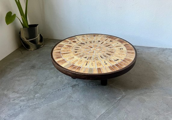 Circular Coffee Table Herbariums by Roger Capron for Vallauris, 1960s-WKI-2027593