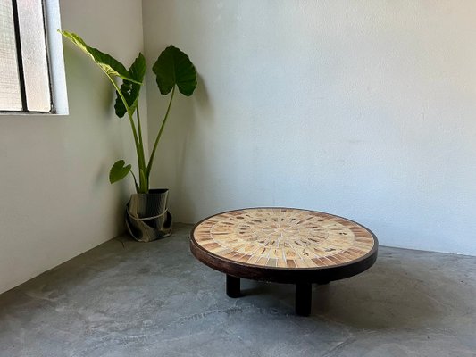 Circular Coffee Table Herbariums by Roger Capron for Vallauris, 1960s-WKI-2027593