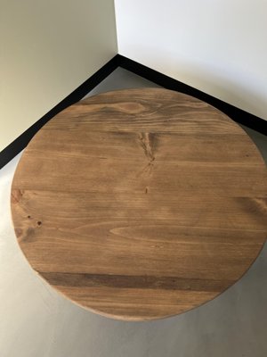 Circular Coffee Table in Pine, 1950s-WKI-1412150