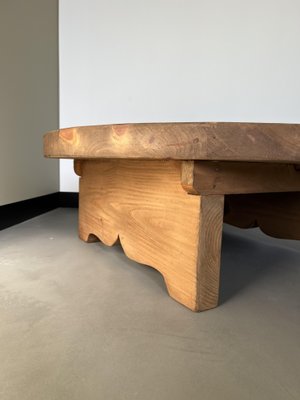 Circular Coffee Table in Pine, 1950s-WKI-1412150