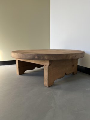 Circular Coffee Table in Pine, 1950s-WKI-1412150