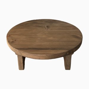 Circular Coffee Table in Pine, 1950s-WKI-1412150