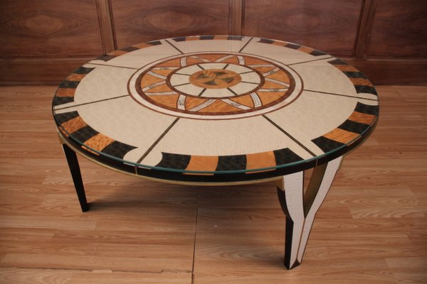 Circular Coffee Table in the Style of Carlo Bugatti-KMQ-960551