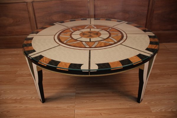 Circular Coffee Table in the Style of Carlo Bugatti-KMQ-960551