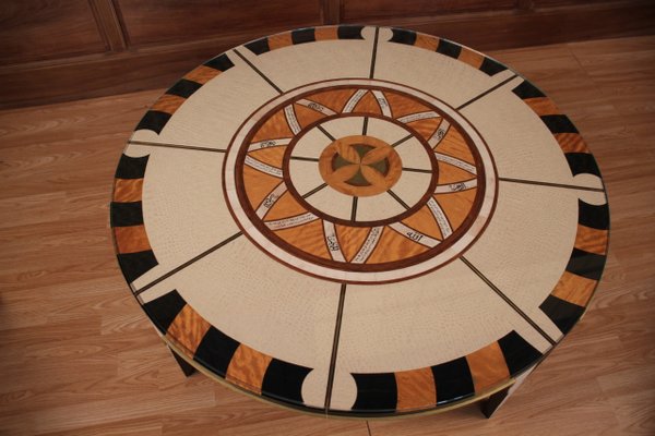 Circular Coffee Table in the Style of Carlo Bugatti-KMQ-960551