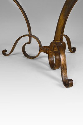 Circular Gilded Wrought-Iron & Marble Table by Raymond Subes, 1935-XNH-895882