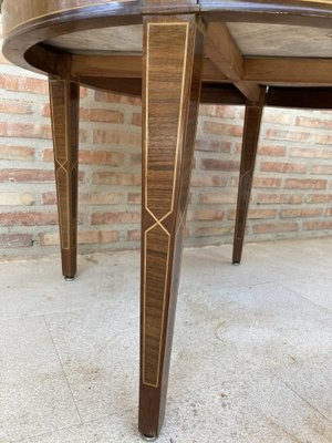 Circular Side Table in Wood with Lemongrass Marquetry Fillets-NOU-989479