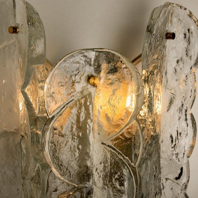 Citrus Swirl Clear Glass Wall Lights or Sconces by J.T. Kalmar, 1969, Set of 2-VDW-1158576