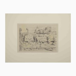 Cityscape, Original Drawing, Mid-20th-Century-ZCI-1163819