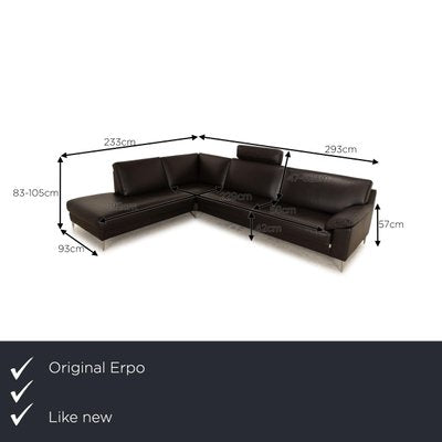 CL 650 Corner Sofa in Anthracite Leather from Erpo-RQW-1785878