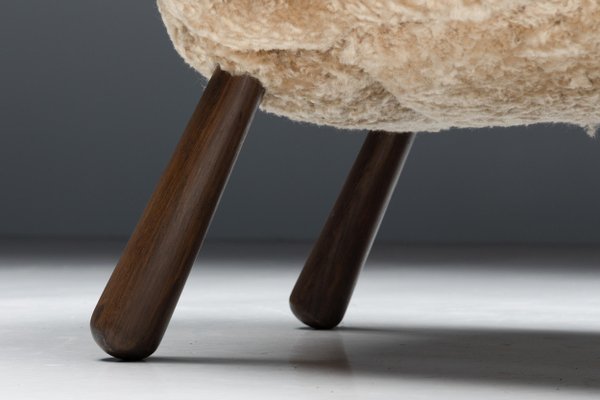 Clam Chair in Sheepskin attributed to Philip Arctander, Denmark, 1944-GW-1406997