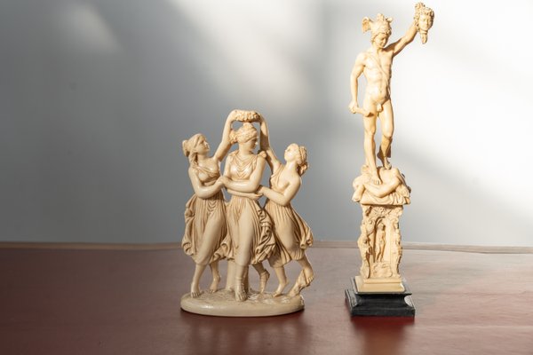 Classical Art Resin Sculptures in Ivory Finish, 1970s-1980s, Set of 2-KNM-2027587