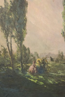 Classical Ladies in a Landscape, 20th-Century, Oil on Canvas, Framed-AOI-1350935