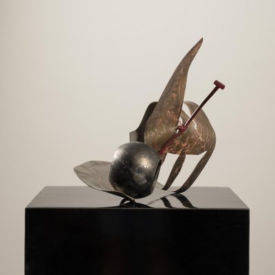 Claude Viseux, Abstract Sculpture, 1986, Stainless Steel & Copper-VJZ-1378859