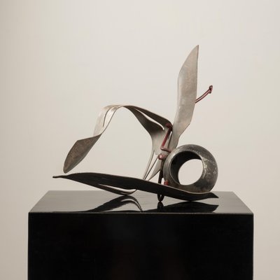 Claude Viseux, Abstract Sculpture, 1986, Stainless Steel & Copper-VJZ-1378859