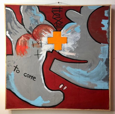 Claudie Baran, to Come, 2022, Tempera & Ink on Canvas, Framed-CHG-1175867