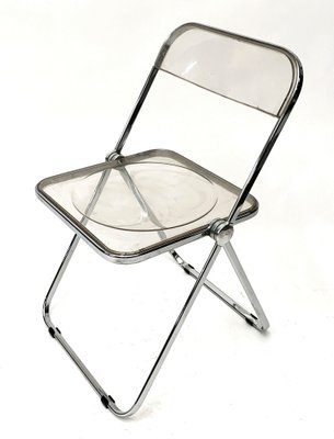 Clear Acrylic Glass Plia Folding Chairs by Giancarlo Piretti for Anonima Castelli, 1970, Set of 4-JDR-1125889