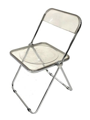 Clear Acrylic Glass Plia Folding Chairs by Giancarlo Piretti for Anonima Castelli, 1970, Set of 4-JDR-1125889