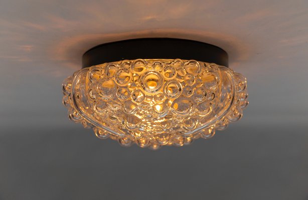 Clear Bubble Glass Flush Mount Light, 1960s-KQB-1814376