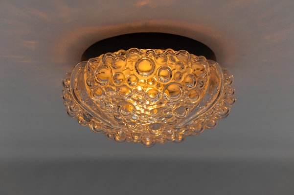 Clear Bubble Glass Flush Mount Light, 1960s-KQB-1814376