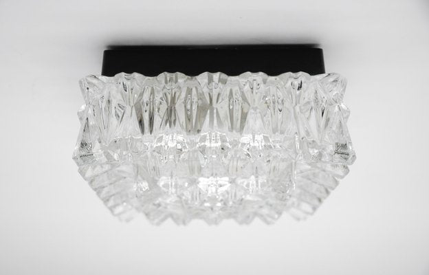 Clear Glass 3D Flush Mount Lamp, Germany, 1960s-KQB-1721910