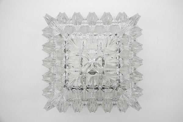 Clear Glass 3D Flush Mount Lamp, Germany, 1960s-KQB-1721910