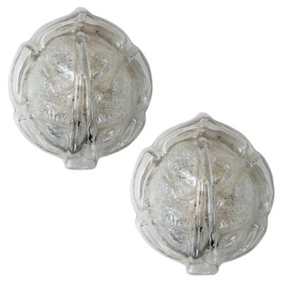 Clear Glass Leaf Wall Sconces,1970, Set of 2-VDW-1422392