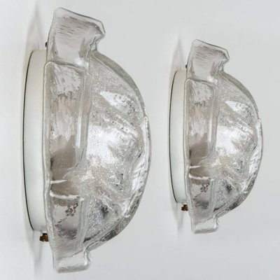 Clear Glass Leaf Wall Sconces,1970, Set of 2-VDW-1422392