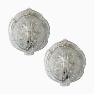 Clear Glass Leaf Wall Sconces,1970, Set of 2-VDW-1422392