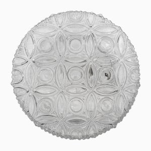 Clear Glass Round Flush Mount, Germany, 1960s-KQB-1812490