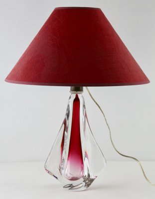 Clear Sommerso Crystal Casing Table Lamp from Val Saint Lambert-MJY-1148704