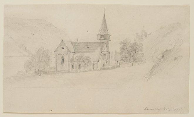 Clemens Chapel near Trechtingshausen, 1855, Pencil-OJR-1273328