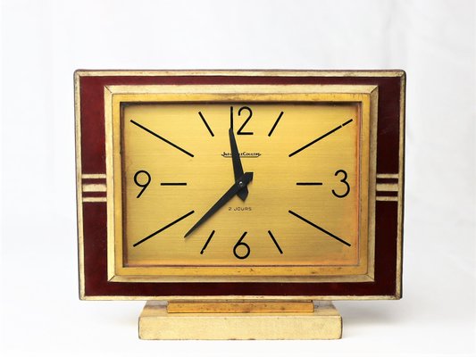 Clock in Leather and Parchment from Jaeger, 1940-YBU-1419637