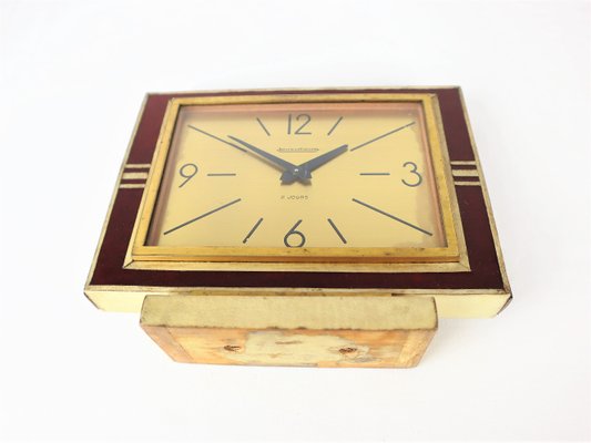 Clock in Leather and Parchment from Jaeger, 1940-YBU-1419637