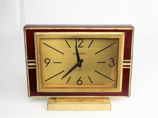 Clock in Leather and Parchment from Jaeger, 1940-YBU-1419637