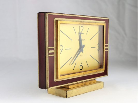 Clock in Leather and Parchment from Jaeger, 1940-YBU-1419637