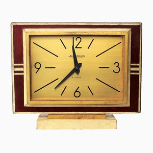 Clock in Leather and Parchment from Jaeger, 1940-YBU-1419637