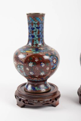 Cloisonné Bronze Vases, Japan, 1900s, Set of 2-WFS-744758