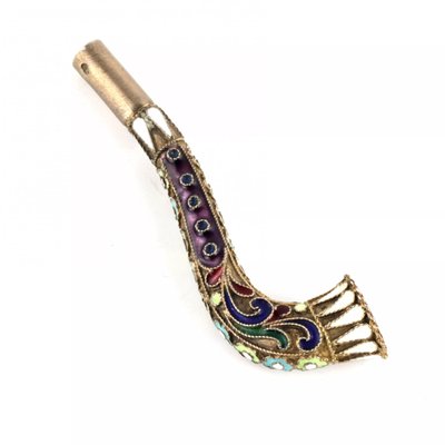 Cloisonne Enamel Silver Mouthpiece, Russia, 1920s-WMV-1129437