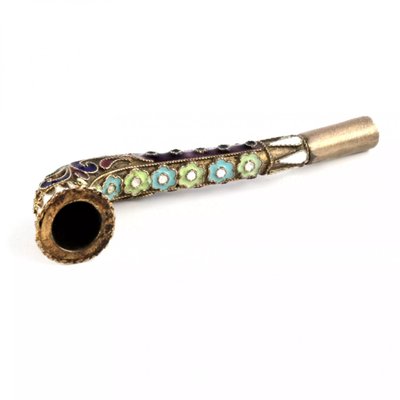 Cloisonne Enamel Silver Mouthpiece, Russia, 1920s-WMV-1129437