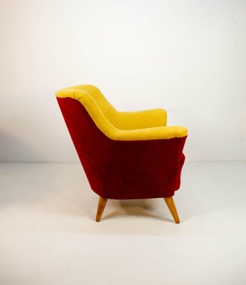 Club Armchair in Red and Yellow, 1930s-TZ-732159