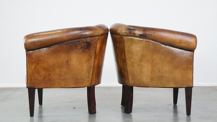 Club Chairs in Sheep Leather, Set of 2-HPP-2036603